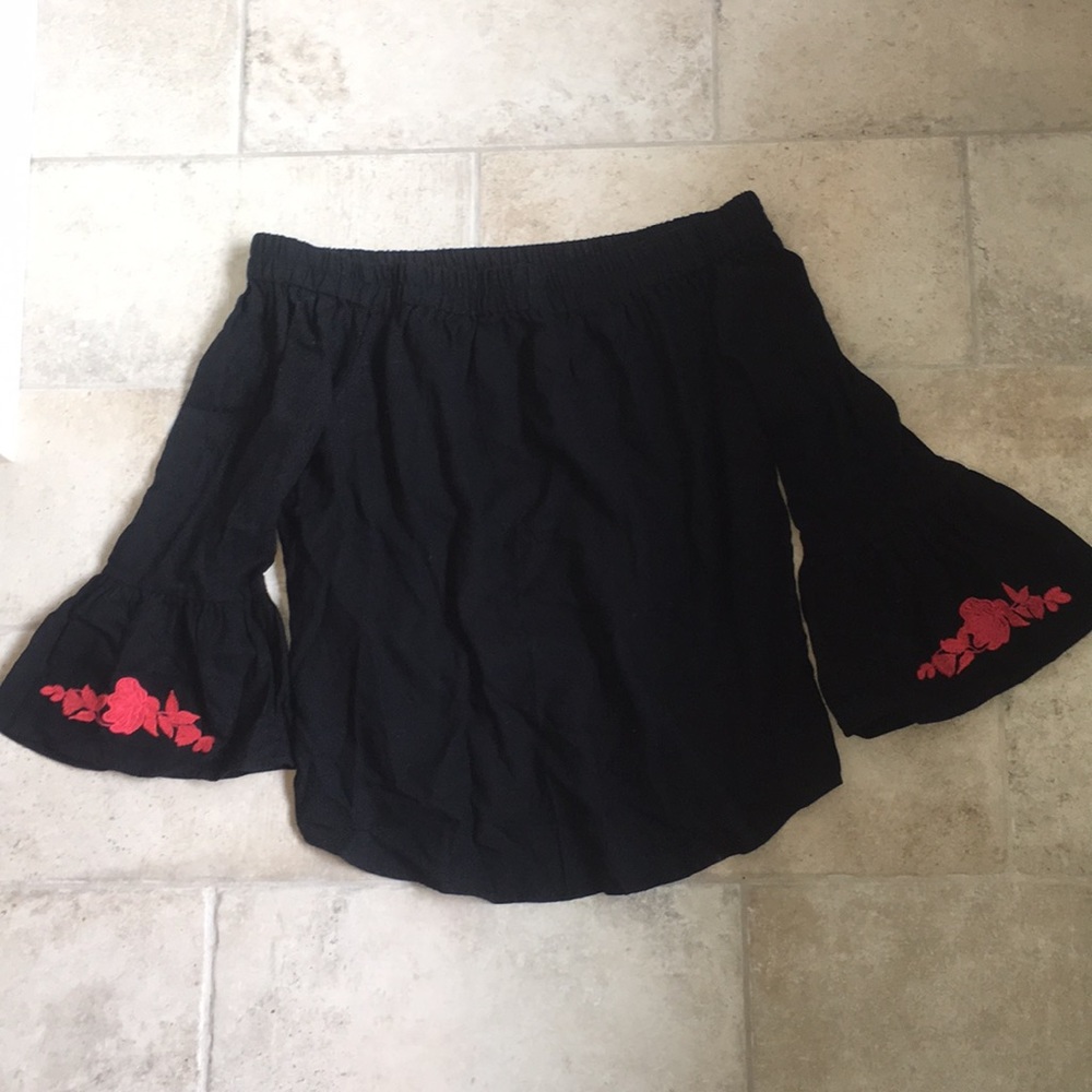 Off the shoulder floral blouse